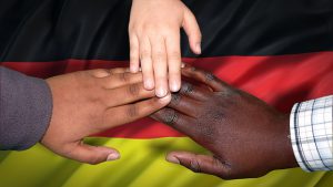 German flag and asylum