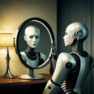 robot and it's reflection